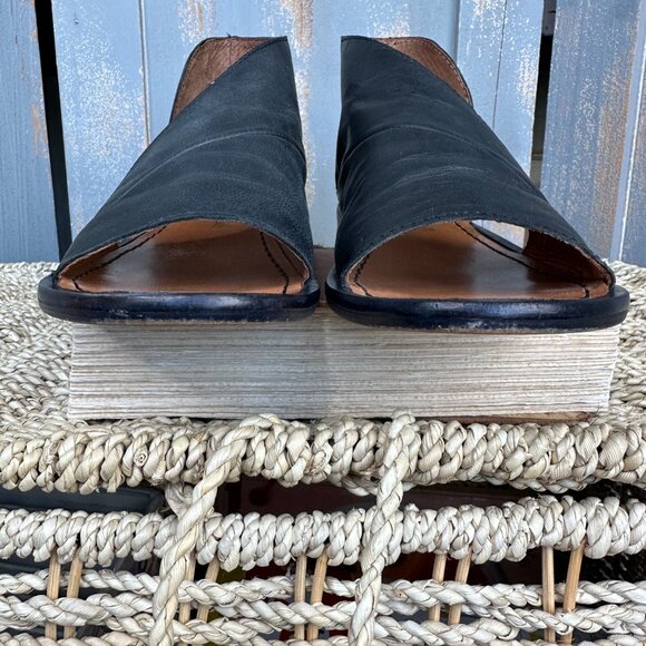 Free People Mont Blanc Leather Sandals Sz EU 37, US 6.5 Black - Picture 4 of 16